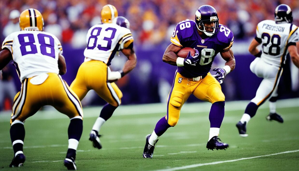 Fran Tarkenton and Adrian Peterson, notable Vikings players