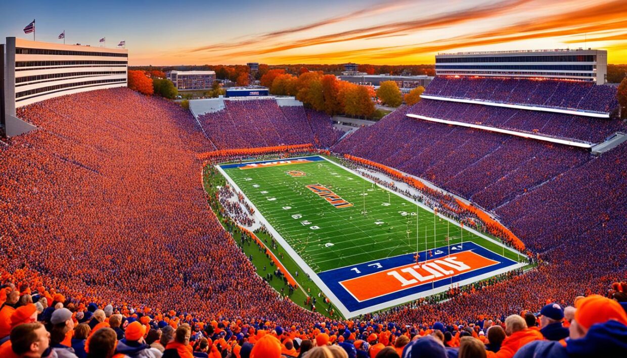 Memorial Stadium, Illinois football home, game day experience