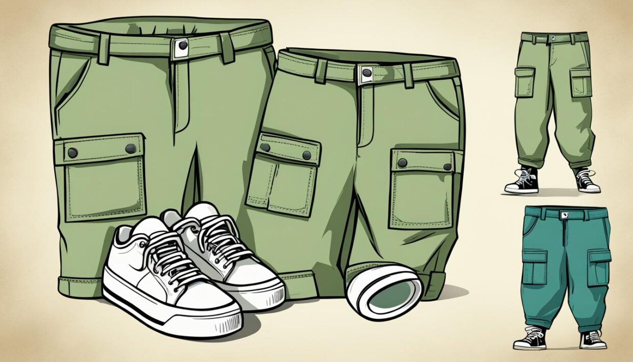 cargo pants and sneakers