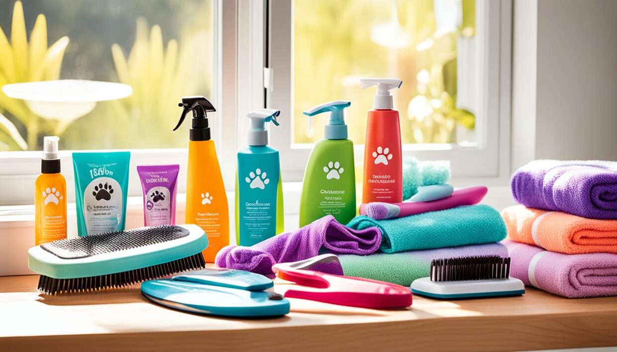 pet supplies and grooming tools