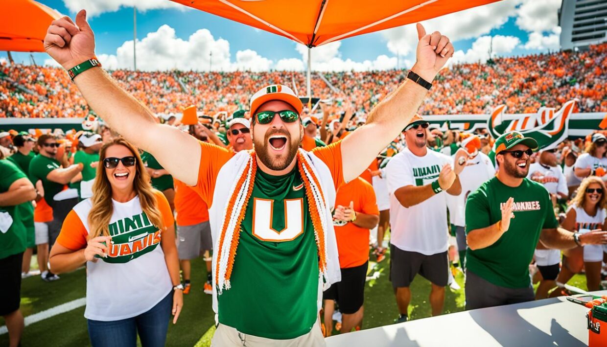 support Miami Hurricanes during game-day activities